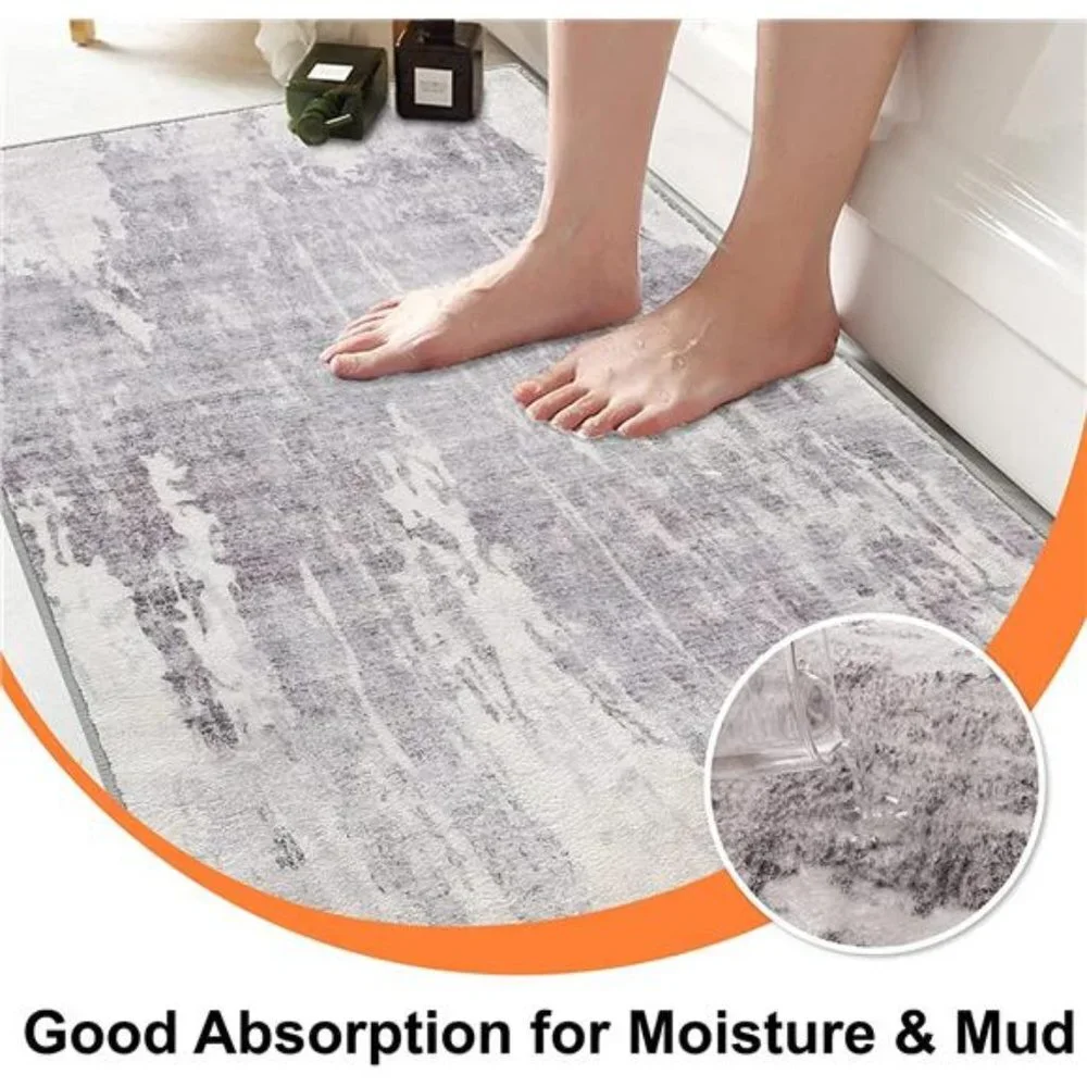Door Mat, Front Indoor Door Mat Faux Wool Non-Slip Entryway Rug 24X36